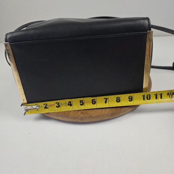 Michael Michael Kors Satchel Womens Black Leather Gold Hardware Crossbody Bag - Picture 12 of 16